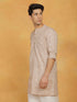 Vastramay Men's Beige Cotton Kurta